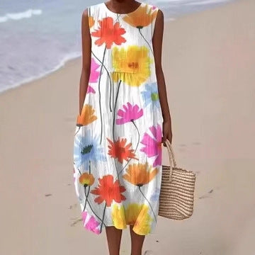 Retro-style Loose-fitting Beach Dress For Women – Premium 0 | RICALOUX