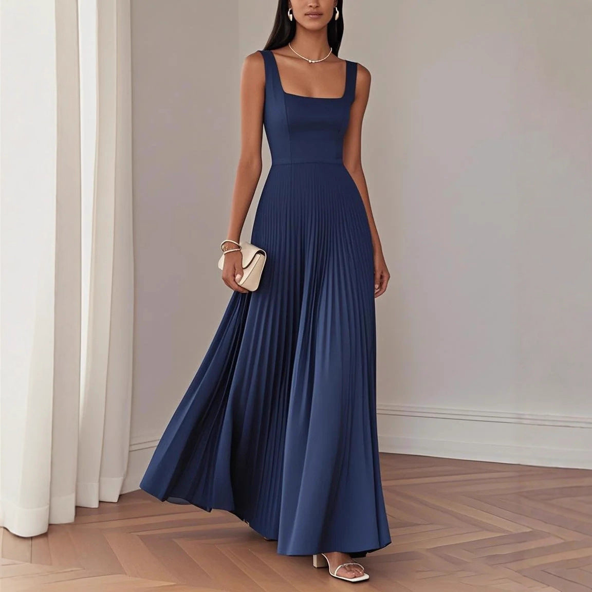 European And American Womens Elegant Pleated Dress – Premium 0 | RICALOUX