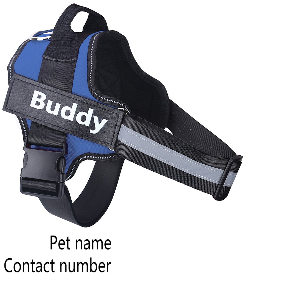 Personalized Dog Harness NO PULL Reflective Breathable Adjustable Pet Harness Vest For Small Large Dog Custom Patch Pet Supplies by Ricaloux