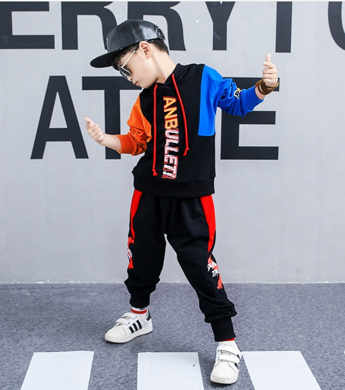 Boys spring suit new Korean children's clothing in the big boy boy long-sleeved sports two-piece suit tide clothes by Ricaloux