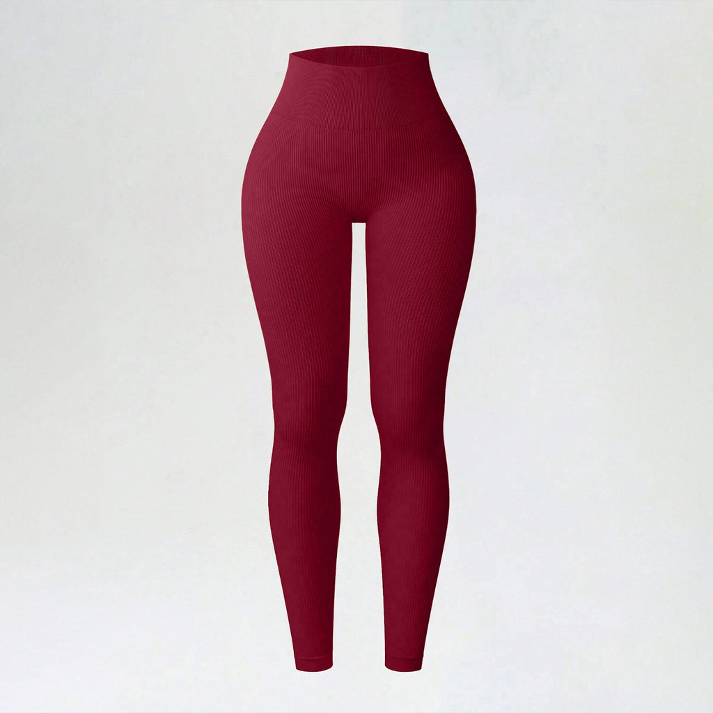 Ribbed Seamless Yoga Pants For Autumn And Winter, High-waisted Tight Sports Leggings, Yoga Apparel Leggings by Ricaloux