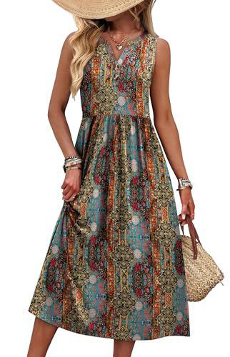 Printed A-line Casual Beach Holiday Dress by Ricaloux