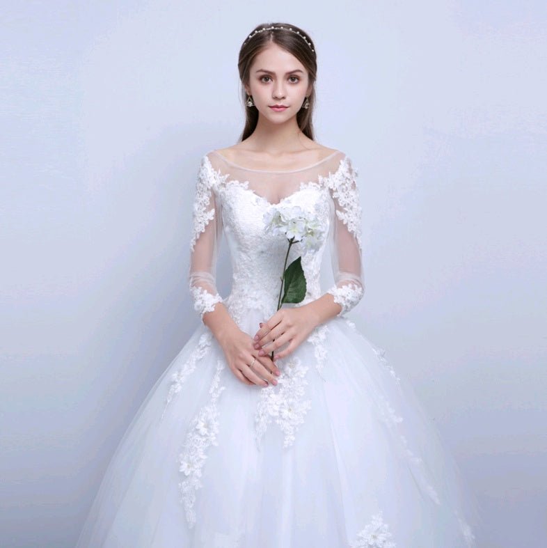new shoulders Slim Qi wedding bride married slim wedding dress - RICALOUX