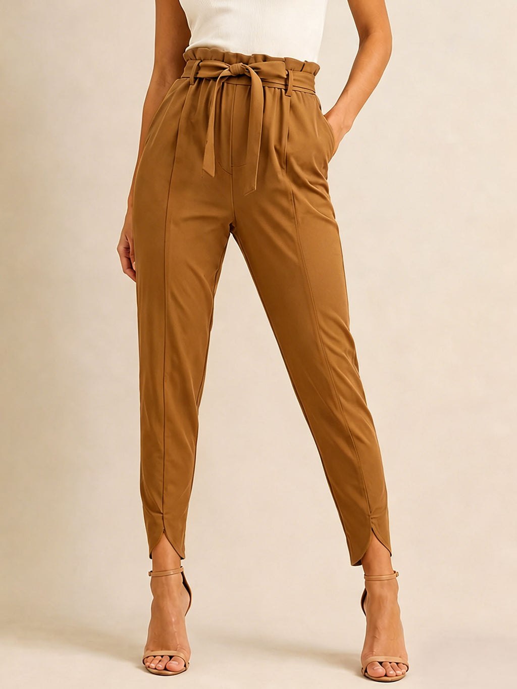 Stylish High-waisted Solid-color Versatile Chic Casual Womens Pants – Premium 0 | RICALOUX
