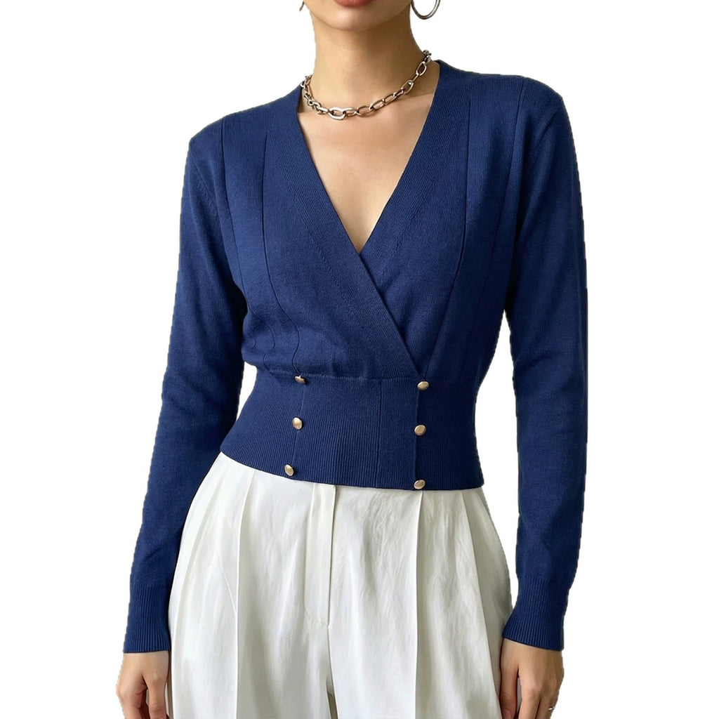 Womens Casual Knitted Versatile Fitted Top – Premium 0 | RICALOUX