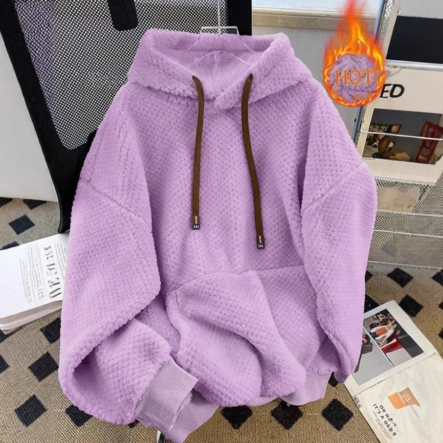 Womens Fleece-lined Thickened Hooded Sweatshirt by Ricaloux