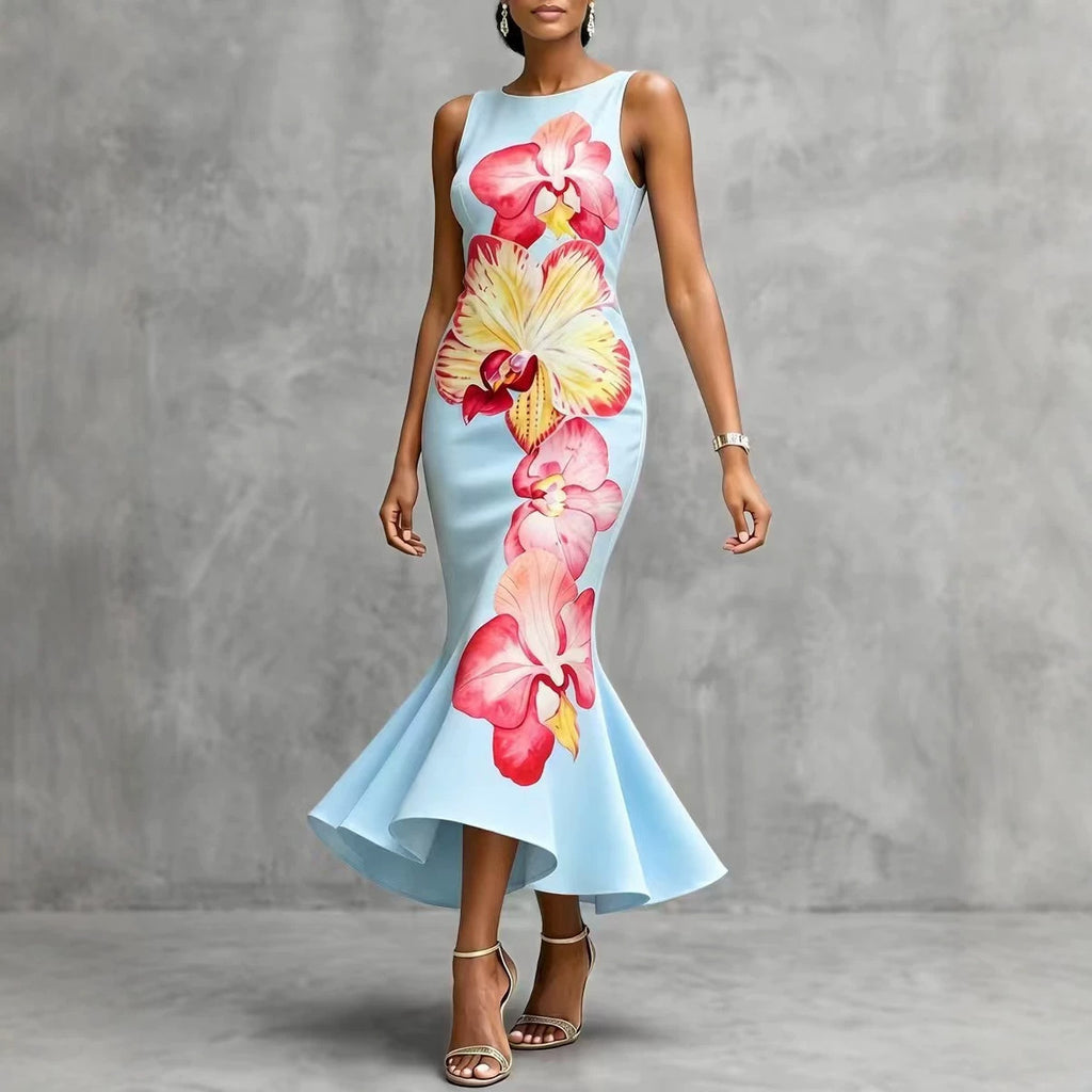 Womens Round-neck Loose-fitting Versatile Dress by Ricaloux