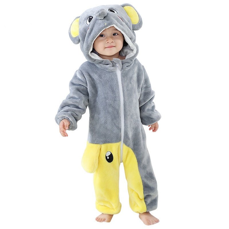 Clothes For Babies Autumn 3-year-old Baby Animal Jumpsuit Flannel Romper European And American Children's Wear - RICALOUX