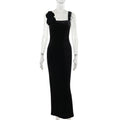 Slim-fit Velvet Flower Off-shoulder Dress Women - RICALOUX
