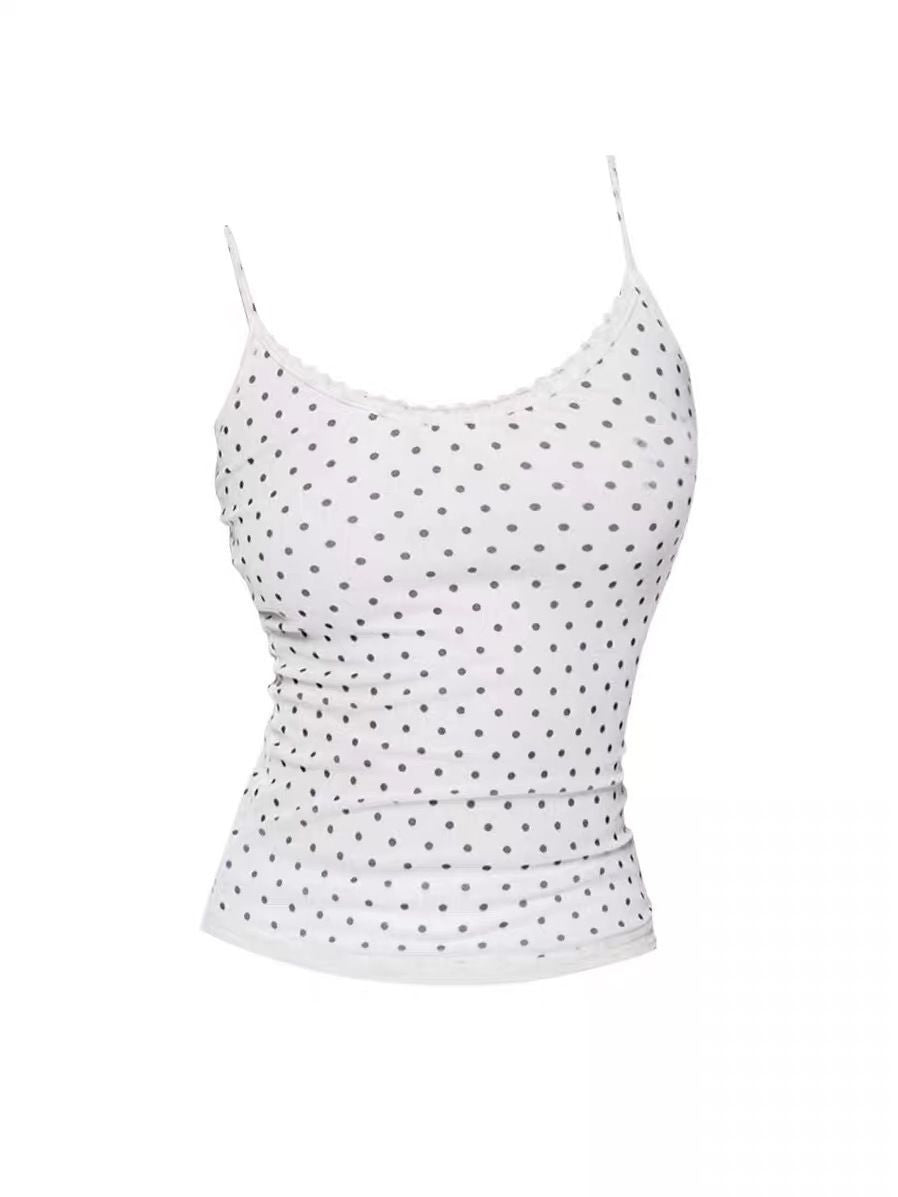 Designer-style Polka-dot Lace Camisole by Ricaloux