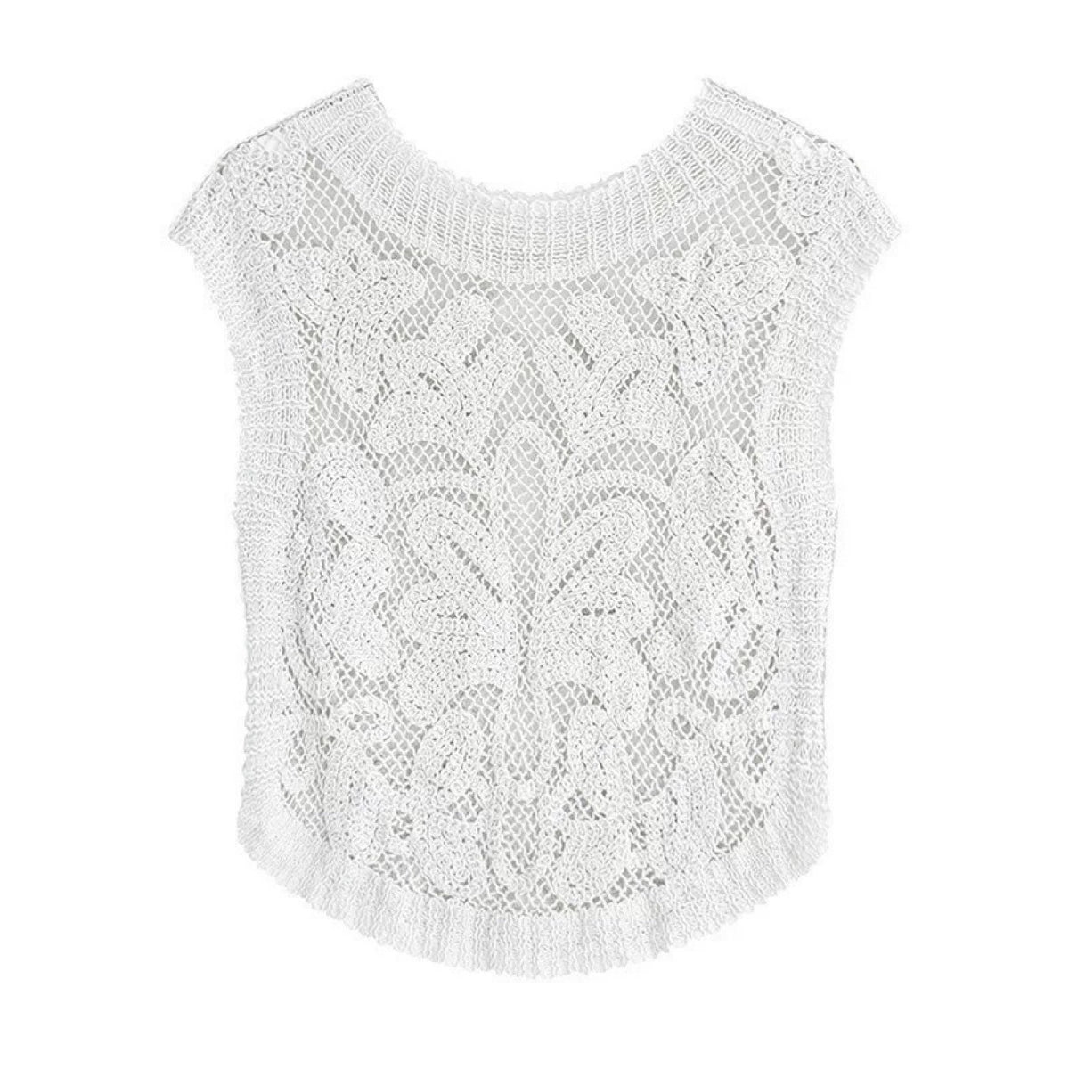 Hollow-out Knitted Casual Vest For Women by Ricaloux