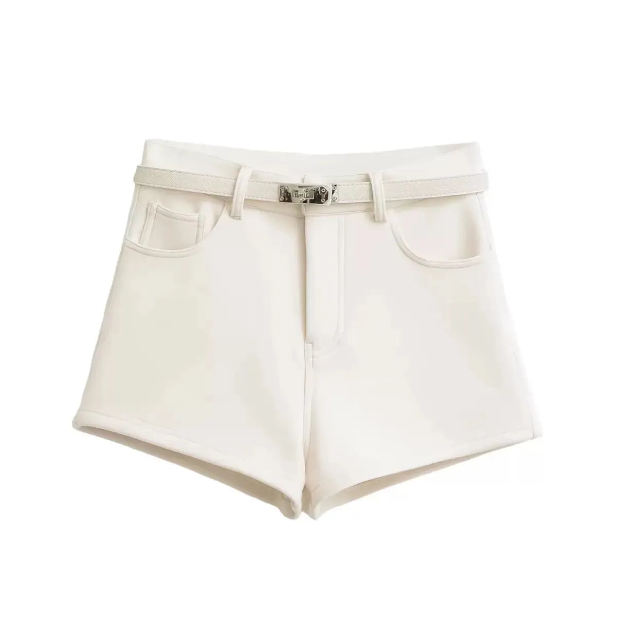 Sexy Velvet-Trimmed High-Waisted Chic Casual Outerwear Hot Pants by Ricaloux