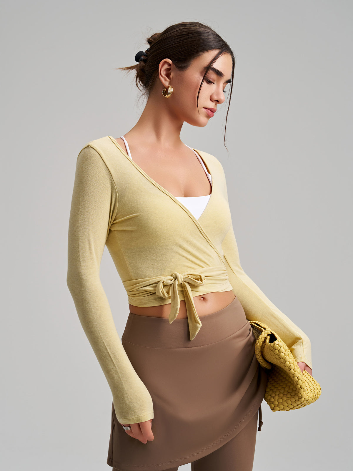 Stylish One-Piece Long-Sleeve Yoga Top With Tie Strap, High-End Outdoor Activewear With Four-Way Stretch For Sports, Dance And Fitness – Premium 4 | RICALOUX