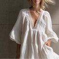 Womens Holiday Lace V-Neck Bubble Skirt by Ricaloux