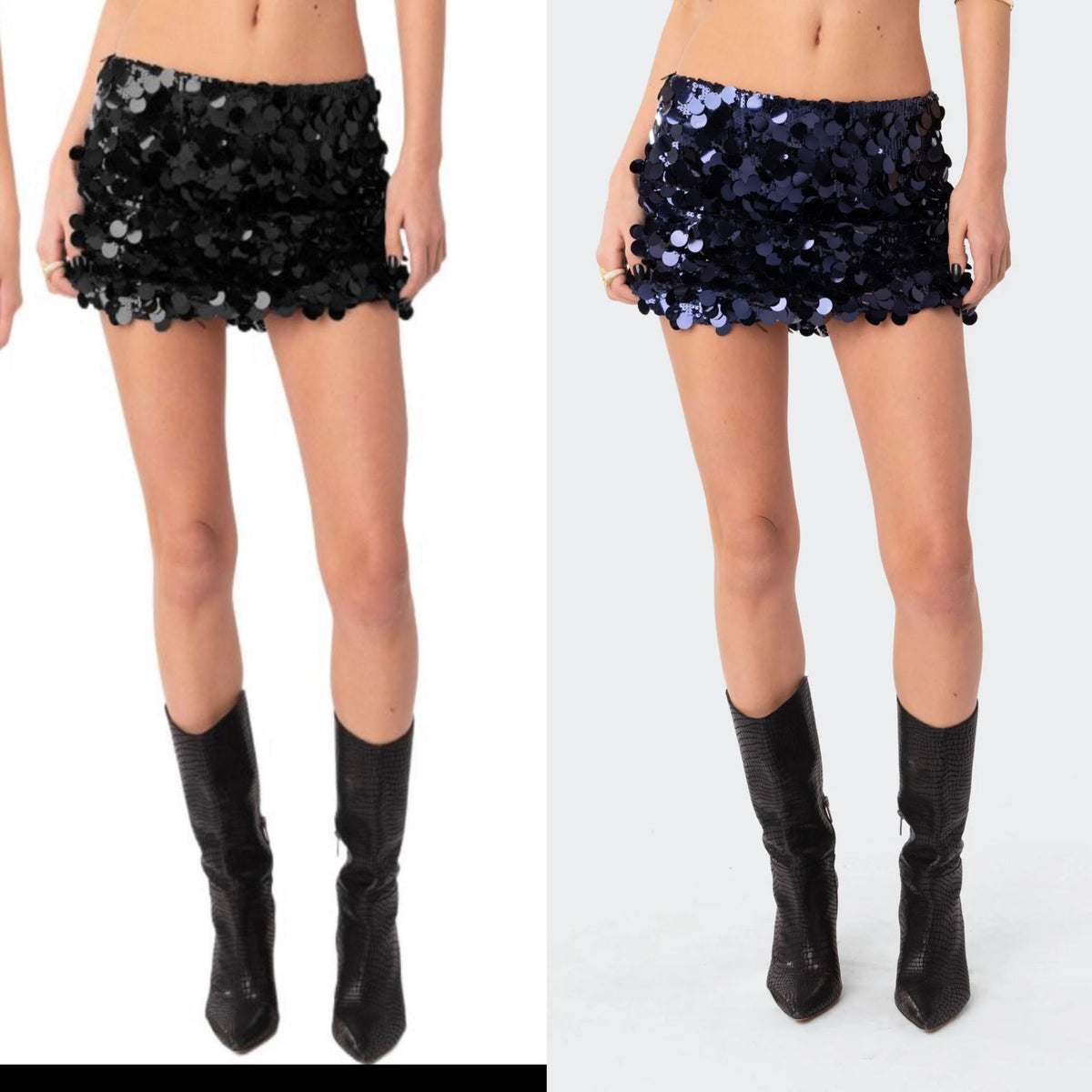 Women's Irregular Sequin Fashion Short Skirt - RICALOUX