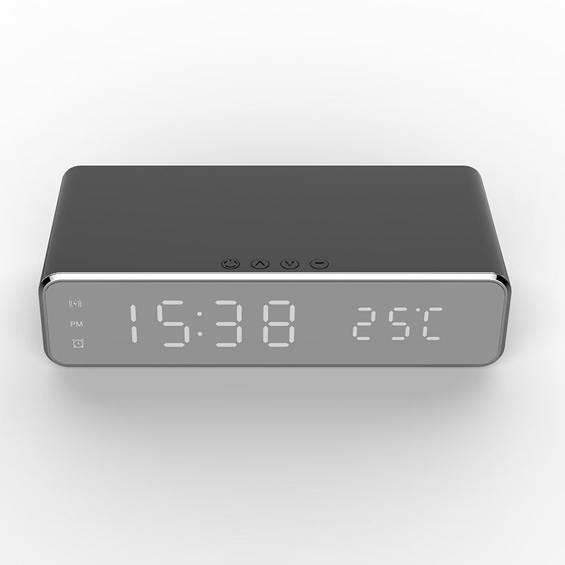 LED Electric Alarm Clock With Wireless Charger Desktop Digital Despertador Thermometer Clock HD Mirror Clock Watch Table Decor – Premium 0 | RICALOUX