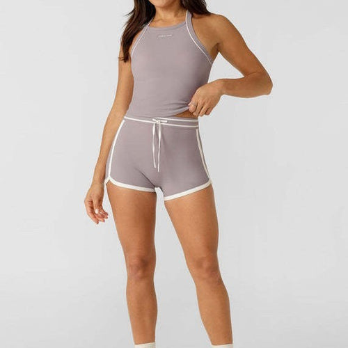 Color-block Nude-effect High-waisted Yoga Shorts For Women – Premium 0 | RICALOUX