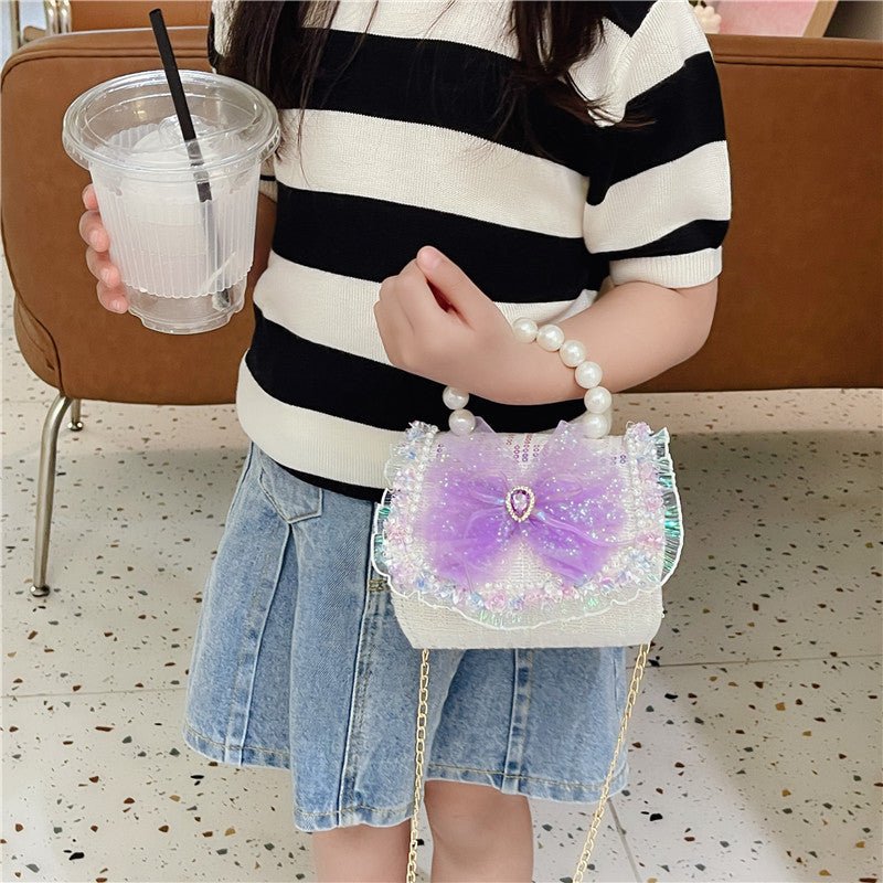 Childrens Bag Summer Fashion Crossbody Bag, Girls Pearl-handled Tote - RICALOUX