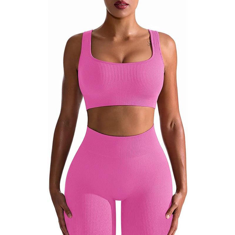 Seamless Yoga Training Threaded High-Elastic Fabric Outdoor Running Fitness Set For Women – Premium 0 | RICALOUX