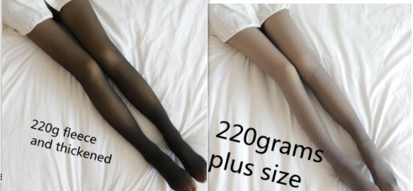 Fake Translucent Plus Size Leggings Fleece Lined Tights Fall And Winter Warm Fleece Pantyhose Women Fleece Lined Pantyhose Thermal Winter Tights - RICALOUX