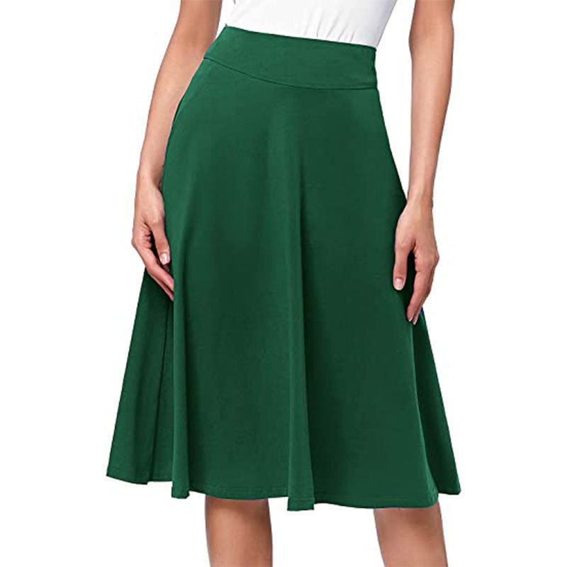Womens Summer Flared Elastic Mid-Length Skirt by Ricaloux