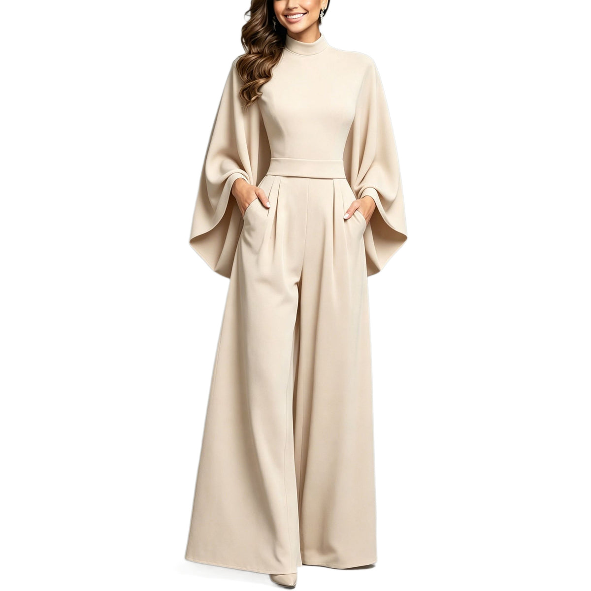 Womens Relaxed-fit Fashionable Long-sleeve Jumpsuit – Premium 0 | RICALOUX