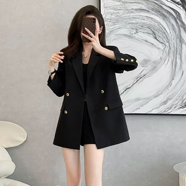 Womens Casual Solid-color Fashionable Black Coat – Premium 0 | RICALOUX