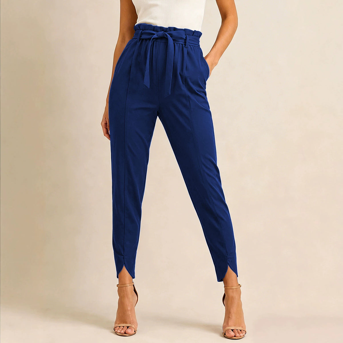 Stylish High-waisted Solid-color Versatile Chic Casual Womens Pants – Premium 0 | RICALOUX