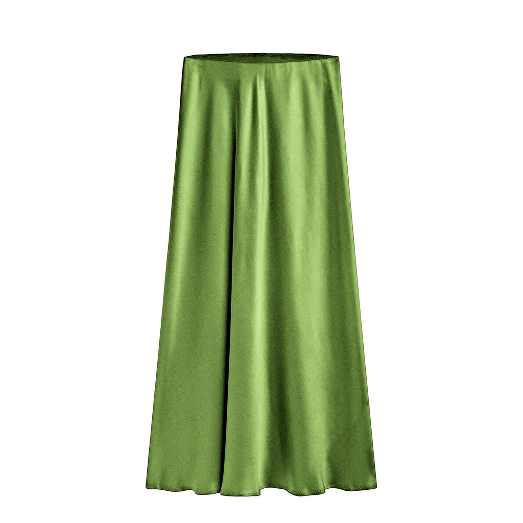 Women's Satin High-waisted Elastic Split Skirt by Ricaloux