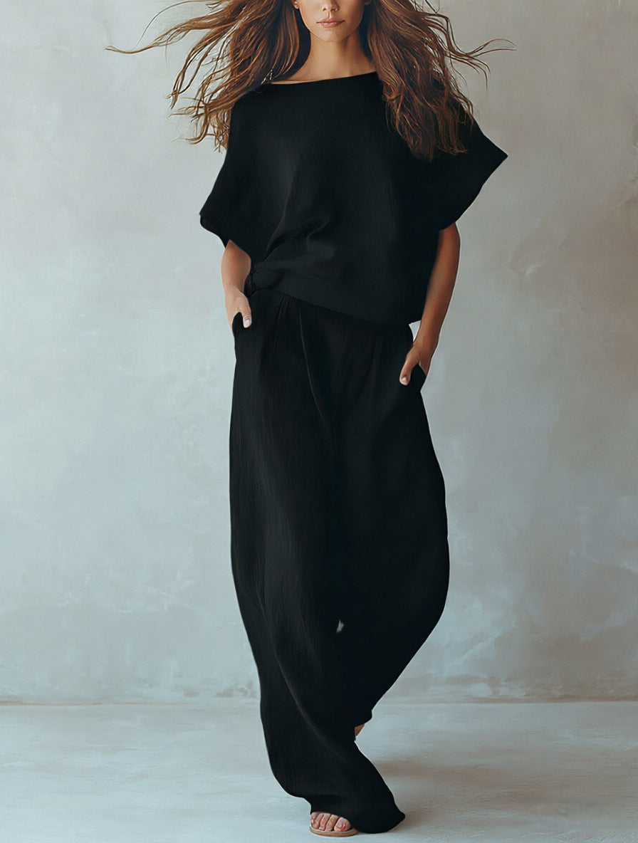 Loose-fit Figure-flattering Linen Two-piece Set by Ricaloux