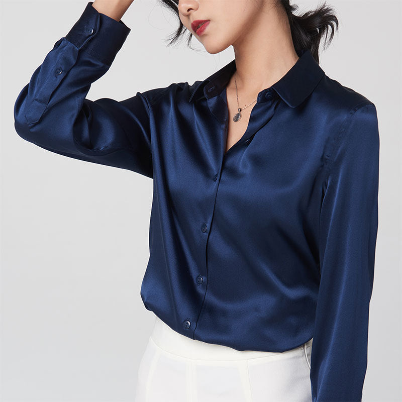 Professional-style Color-blocked Commuter Shirt Slim-fit Square-neck Top – Premium 0 | RICALOUX
