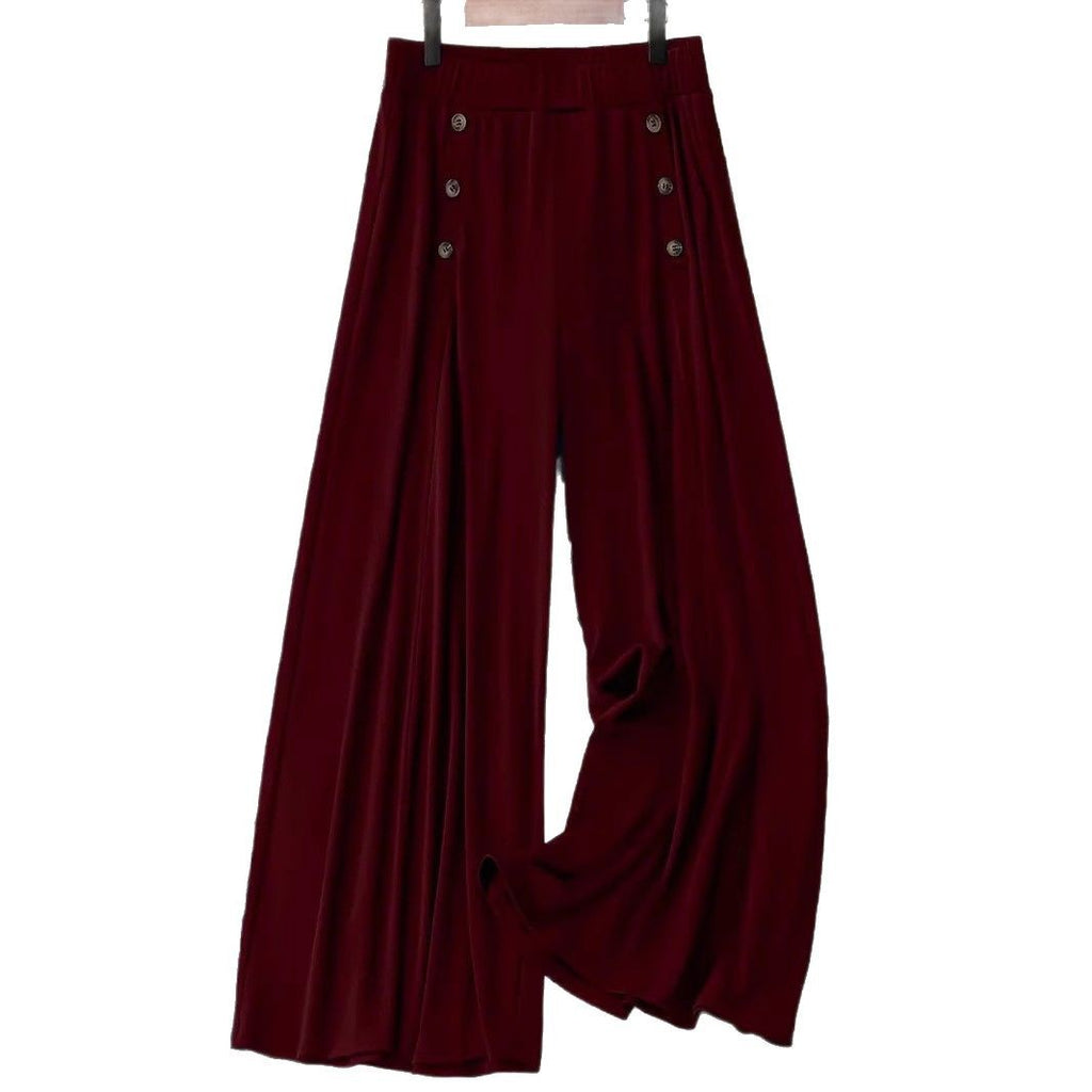 Solid-color Chic Springsummer Casual Wide-leg Trousers by Ricaloux