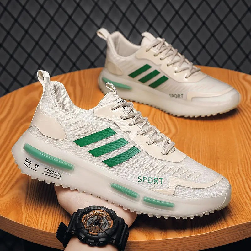 Air Cushion Sports Shoes Men Lace-up Sports Sneakers Outdoor Breathable Casual Shoes Walking by Ricaloux