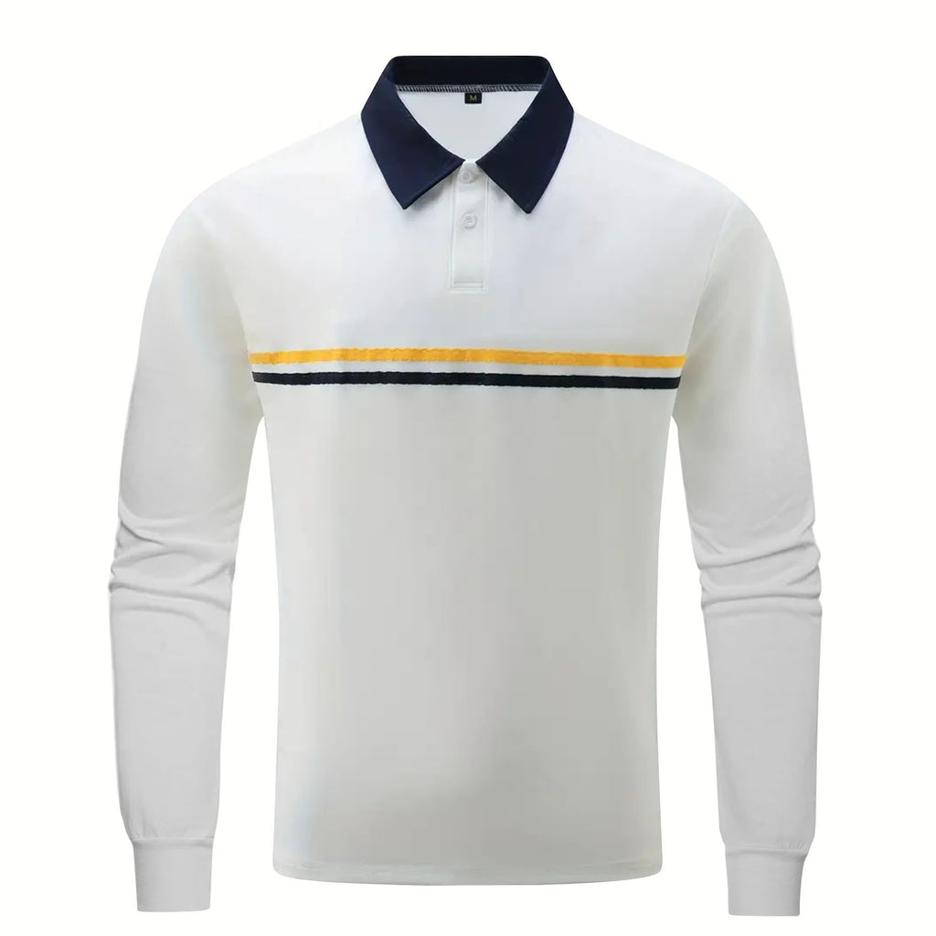 Button-down Long-sleeve Mens Sports Polo Shirt by Ricaloux