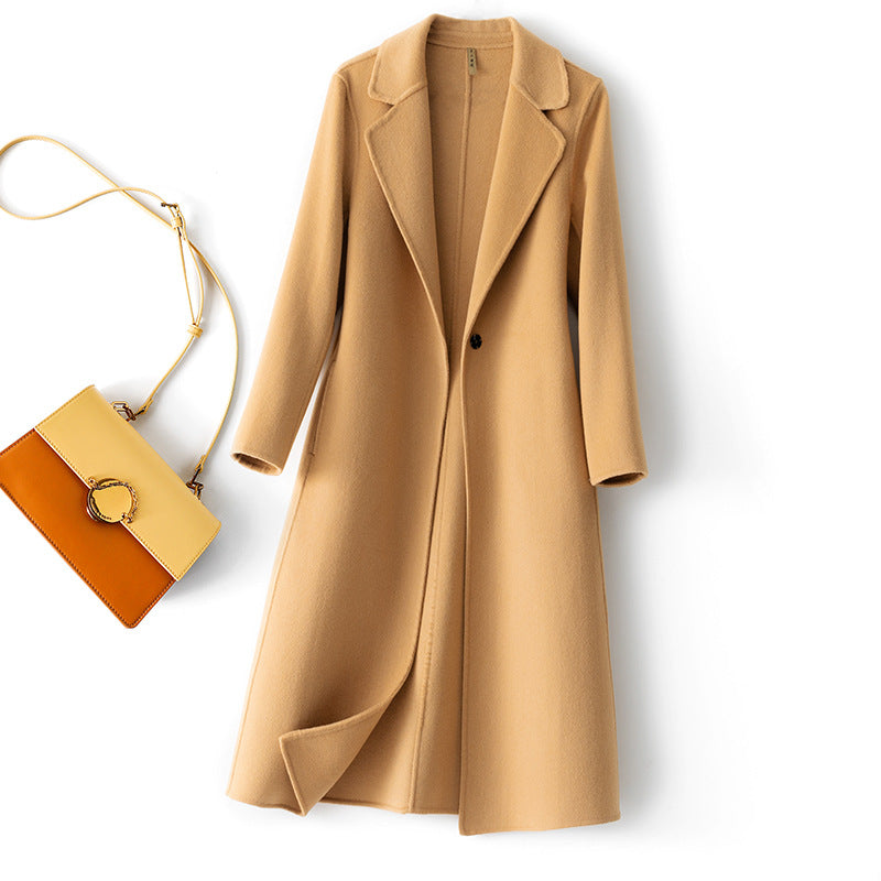 Cashmere Coat Womens Mid-length Wool Outerwear by Ricaloux