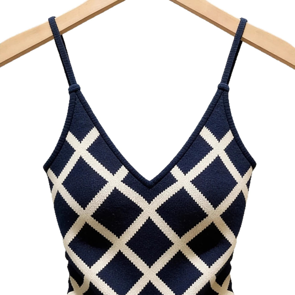 Special Blue Plaid Strap Top For Women – Premium 0 | RICALOUX