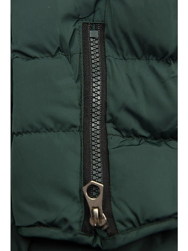 Women's Plush Hooded Mid-length Oblique Zipper Cotton-padded Coat - RICALOUX