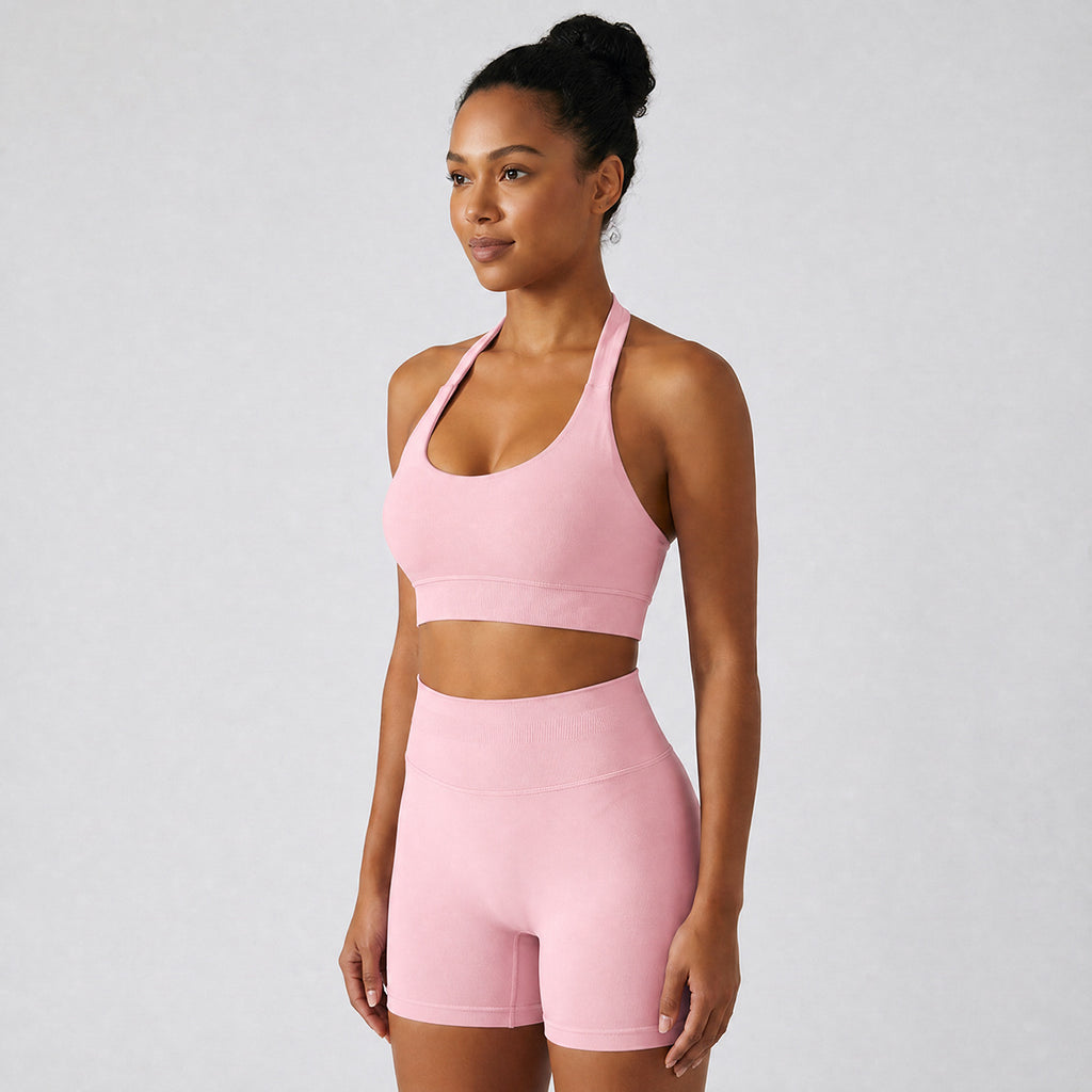 Halter-style Sports Bra And Shorts Set For Women – Premium 0 | RICALOUX