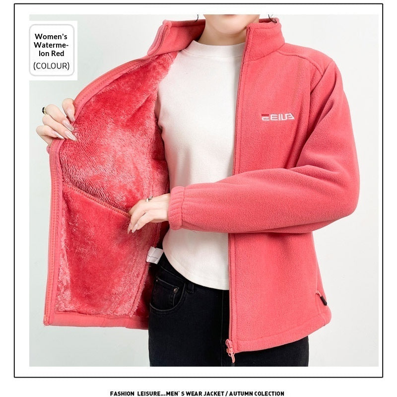 Fleece-lined Heavyweight Polar Fleece Windproof And Warm Stand-collar Jacket – Premium 0 | RICALOUX