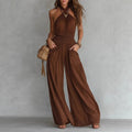 Womens Slim-fit Backless Sleeveless Wide-leg Jumpsuit – Premium 0 | RICALOUX