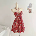 Bohemian Seaside Vacation Halter-neck Tube Dress by Ricaloux