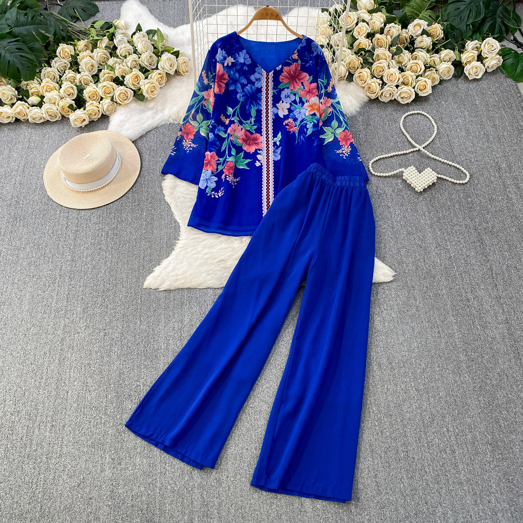 Skin-friendly Breathable Long-sleeve Top And Casual Long Pants Set by Ricaloux