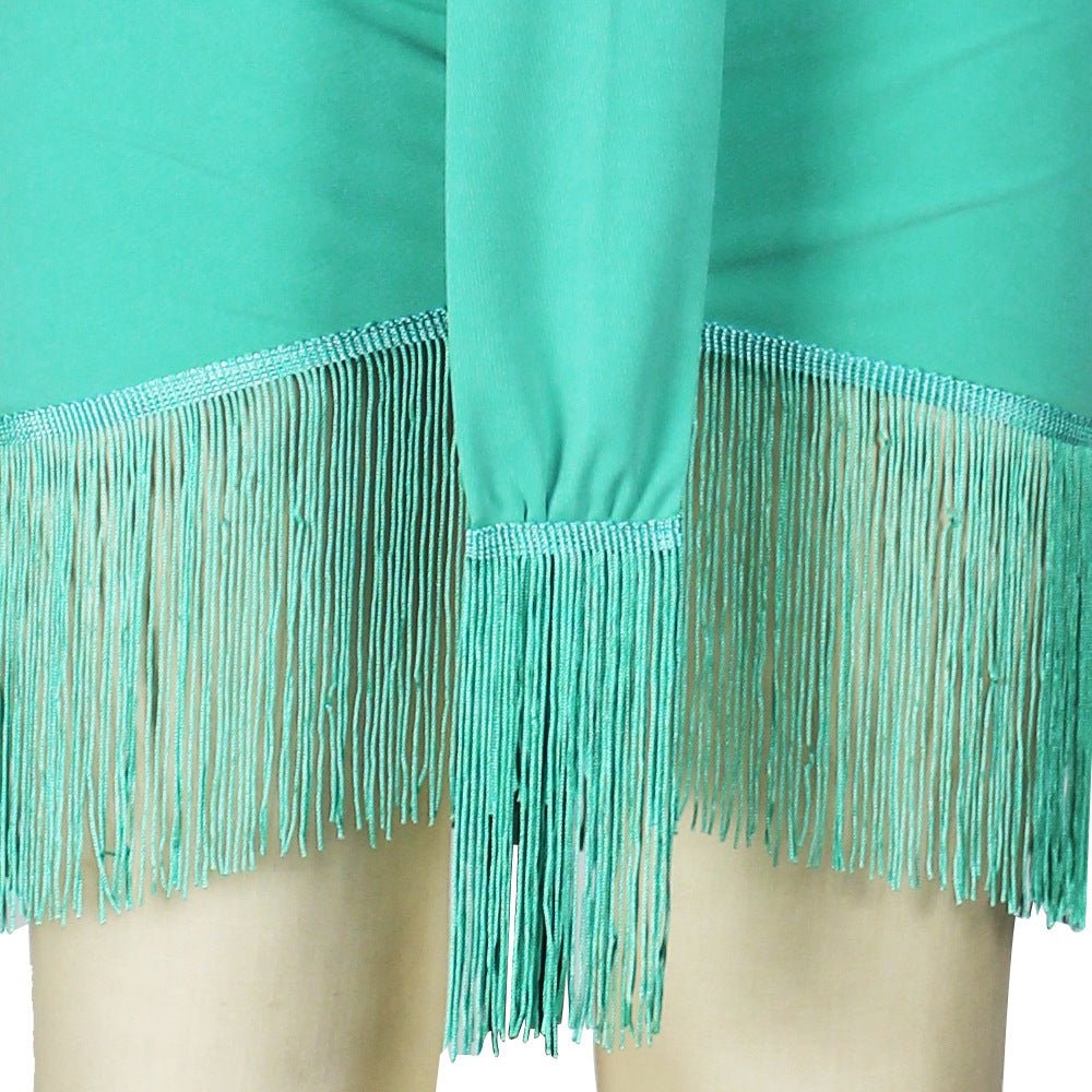 Women's Irregular Vest Fringed Skirt Suit - RICALOUX