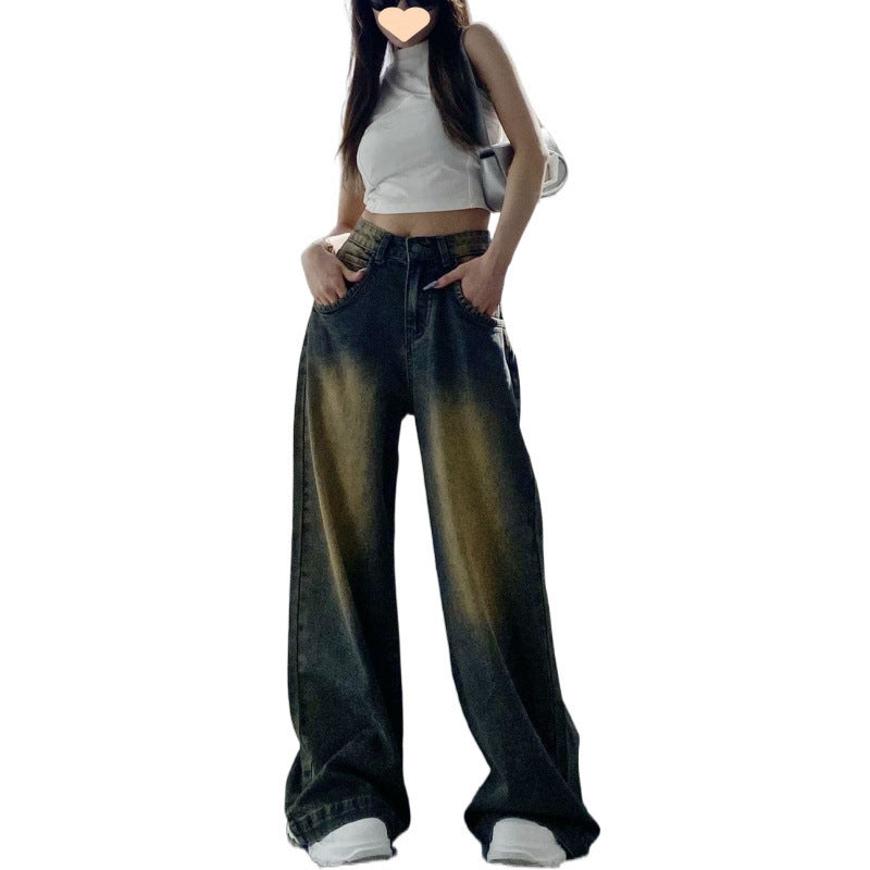 Retro-distressed High-waisted Loose-fit Jeans For Women by Ricaloux