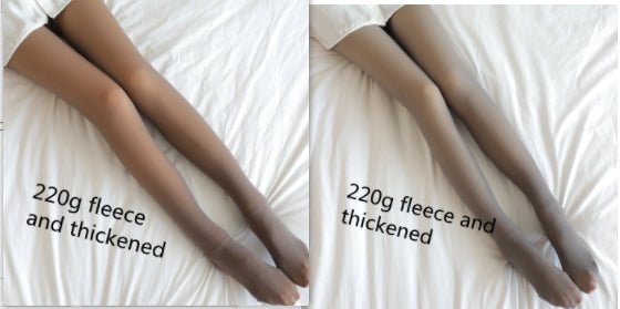Fake Translucent Plus Size Leggings Fleece Lined Tights Fall And Winter Warm Fleece Pantyhose Women Fleece Lined Pantyhose Thermal Winter Tights - RICALOUX