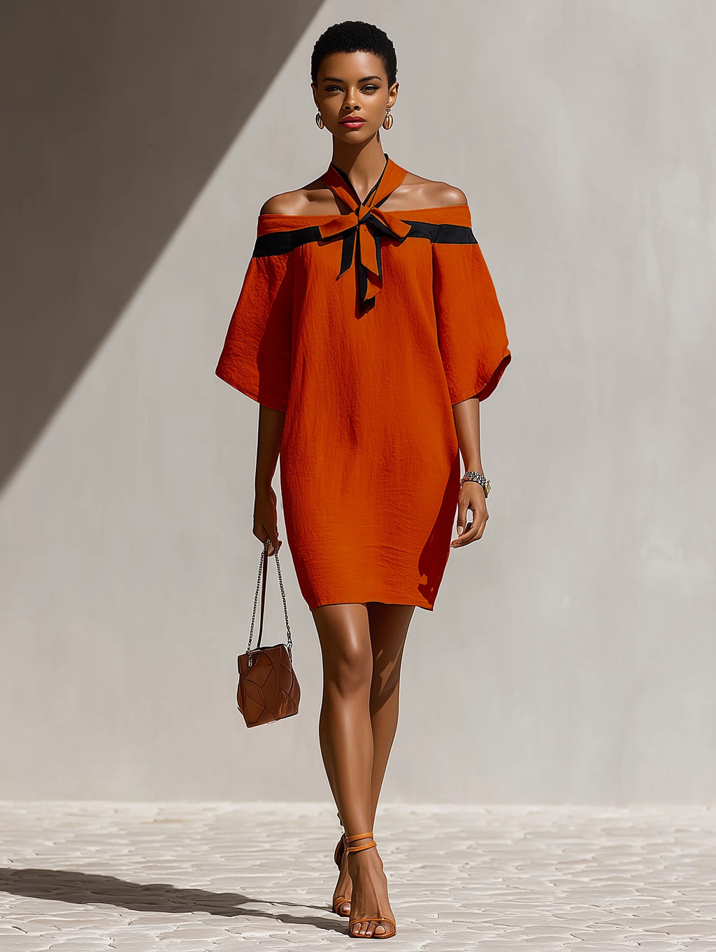 Off-shoulder Bow-neck Dress For Women by Ricaloux