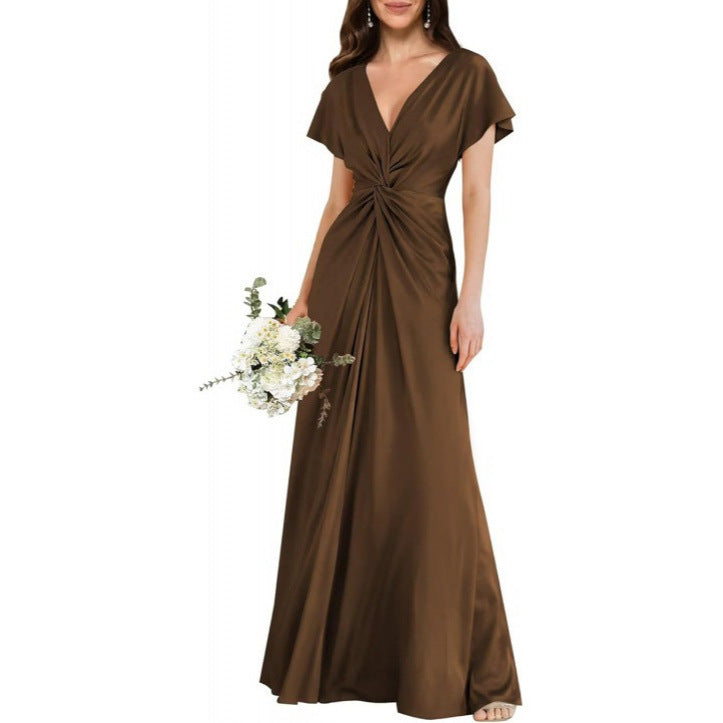Chiffon Short-sleeve A-line Dress For Women by Ricaloux