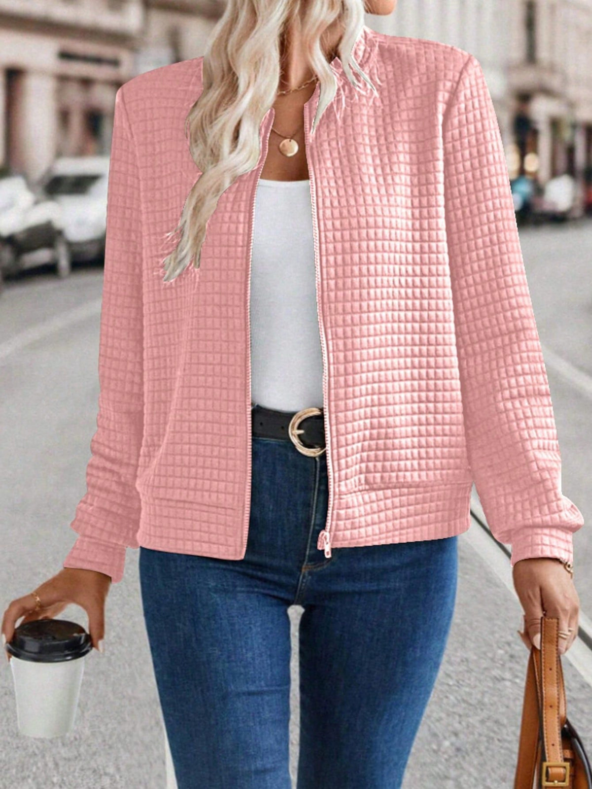 Hot Selling New Arrival Women's Long Sleeve Zip-Up Solid Color Decorative Cardigan, Solid Casual Outerwear For Ladies – Premium 4 | RICALOUX