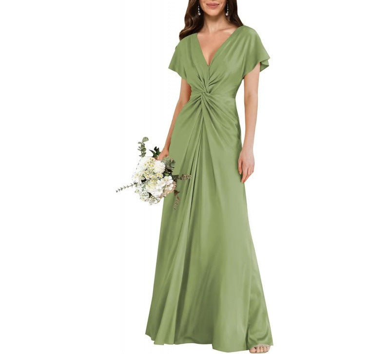 Chiffon Short-sleeve A-line Dress For Women by Ricaloux