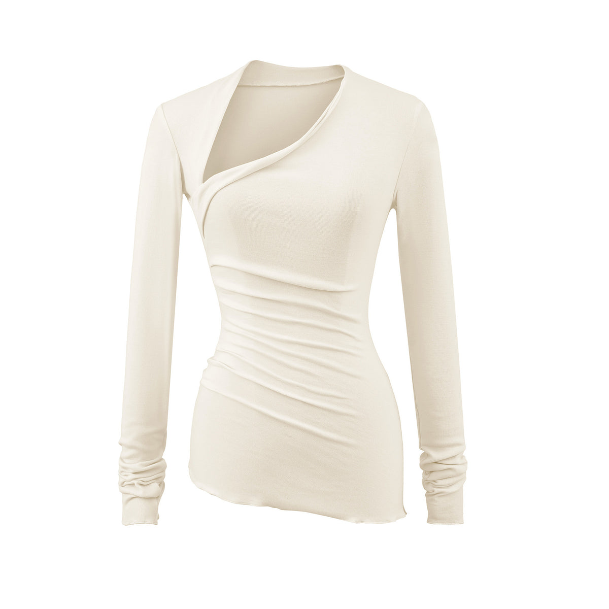 Womens Casual Solid-Color Long-Sleeve T-Shirt by Ricaloux